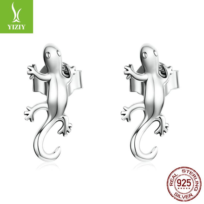 Серьги-гекконы из серебра S925 - Трендовый европейский и американский стиль, Креативный дизайн, артикул: SCE1292